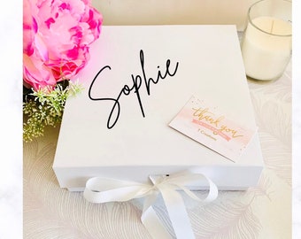 Personalized Large Magnetic Gift Box with Ribbon: Bridesmaid Proposal