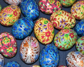 Assorted Easter eggs, Easter Eggs, handmade painted eggs, Easter décor, Hand painted Wooden Easter eggs, Easter Egg Ornaments,