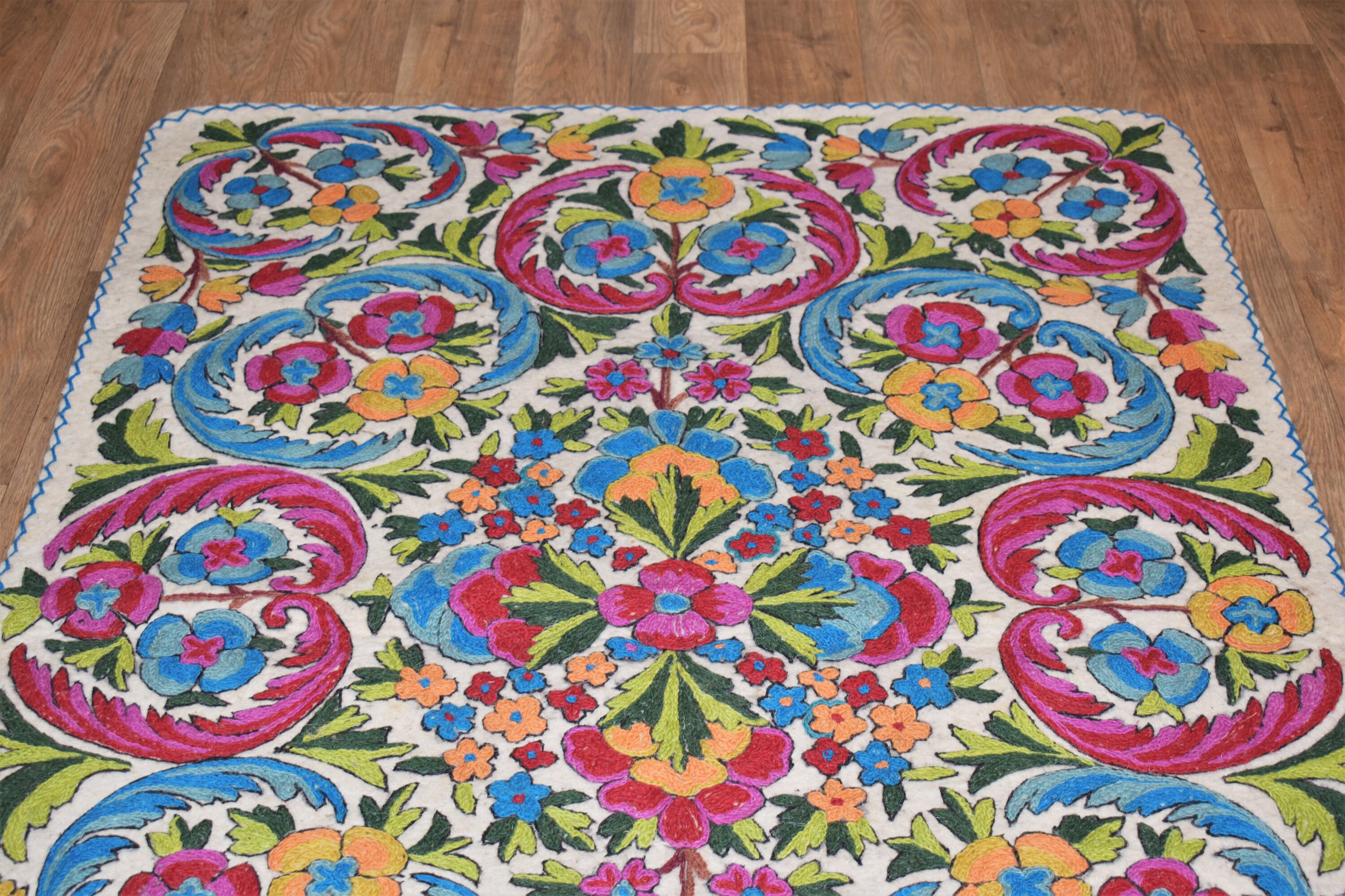 Namda hand made Kashmiri namda rugbohemian homedocorrug for Etsy