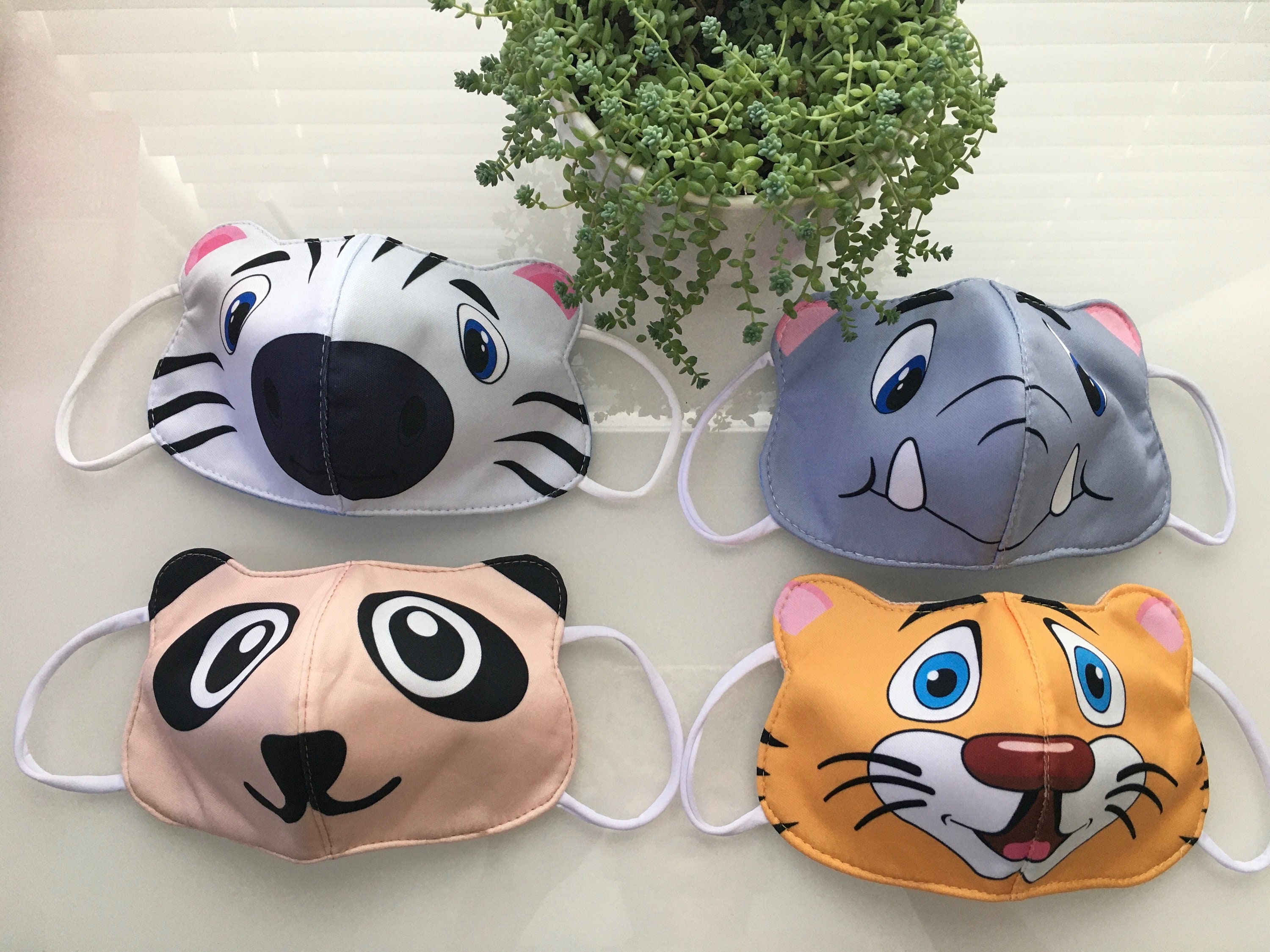 kids face mask animal print zoo animals washable reusable fast etsy