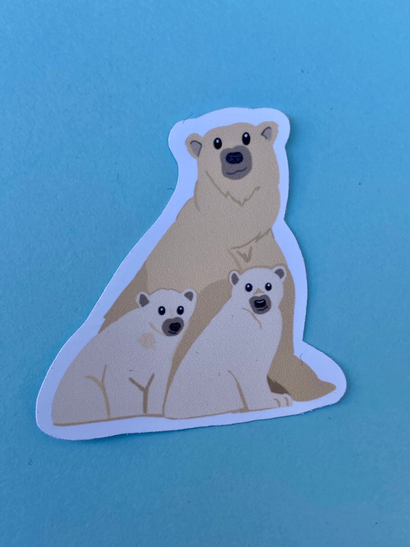 Polar Bear Sticker Polar Bear and Cubs Polar Bears Stickers - Etsy UK