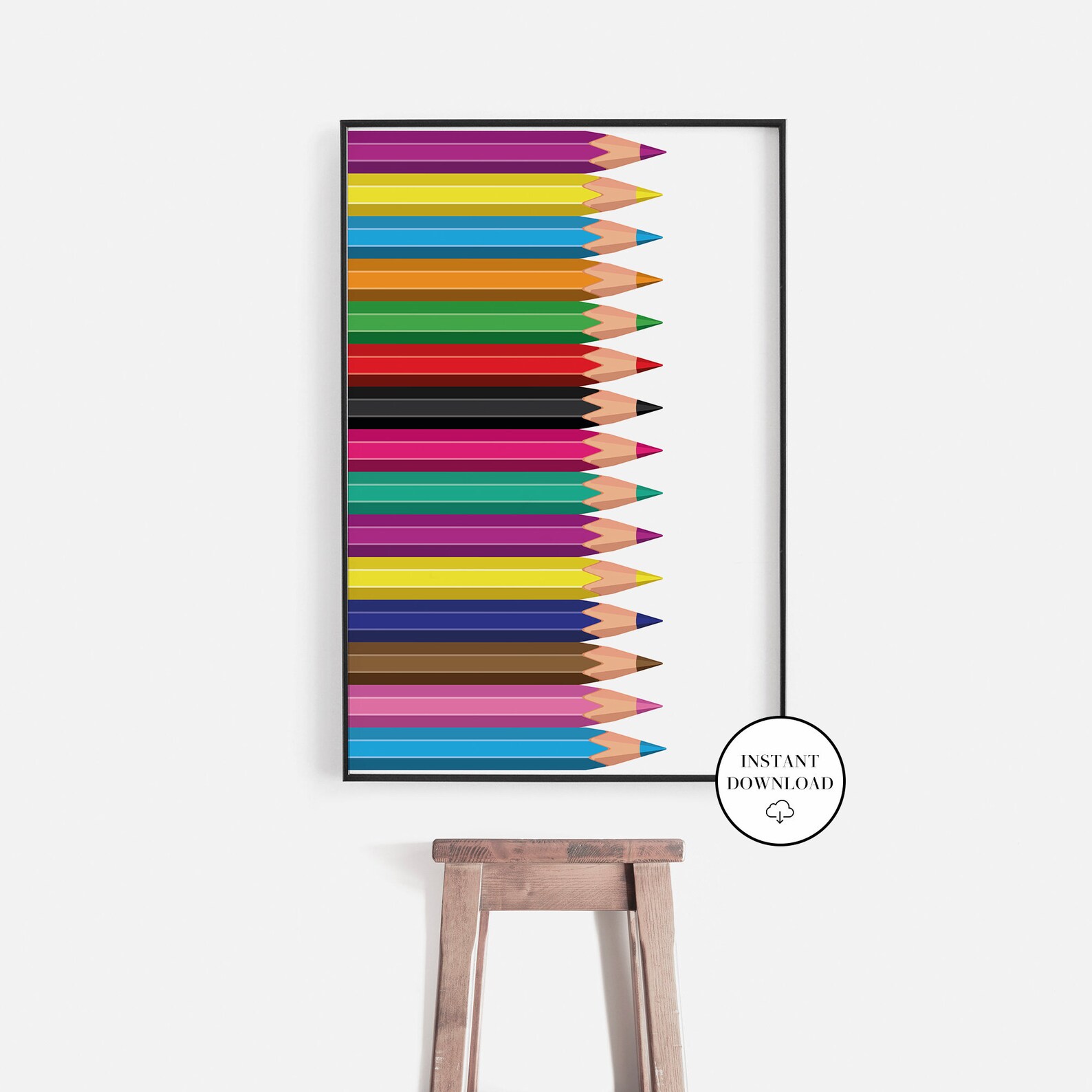 Nursery Wall Art Colored Pencils Printable Wall Art Colour Etsy