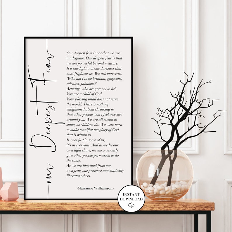 Our Deepest Fear Printable Art Child Of God Inspirational Etsy UK Our Deepest Fear Printable Art Child Of God Inspirational Etsy UK
