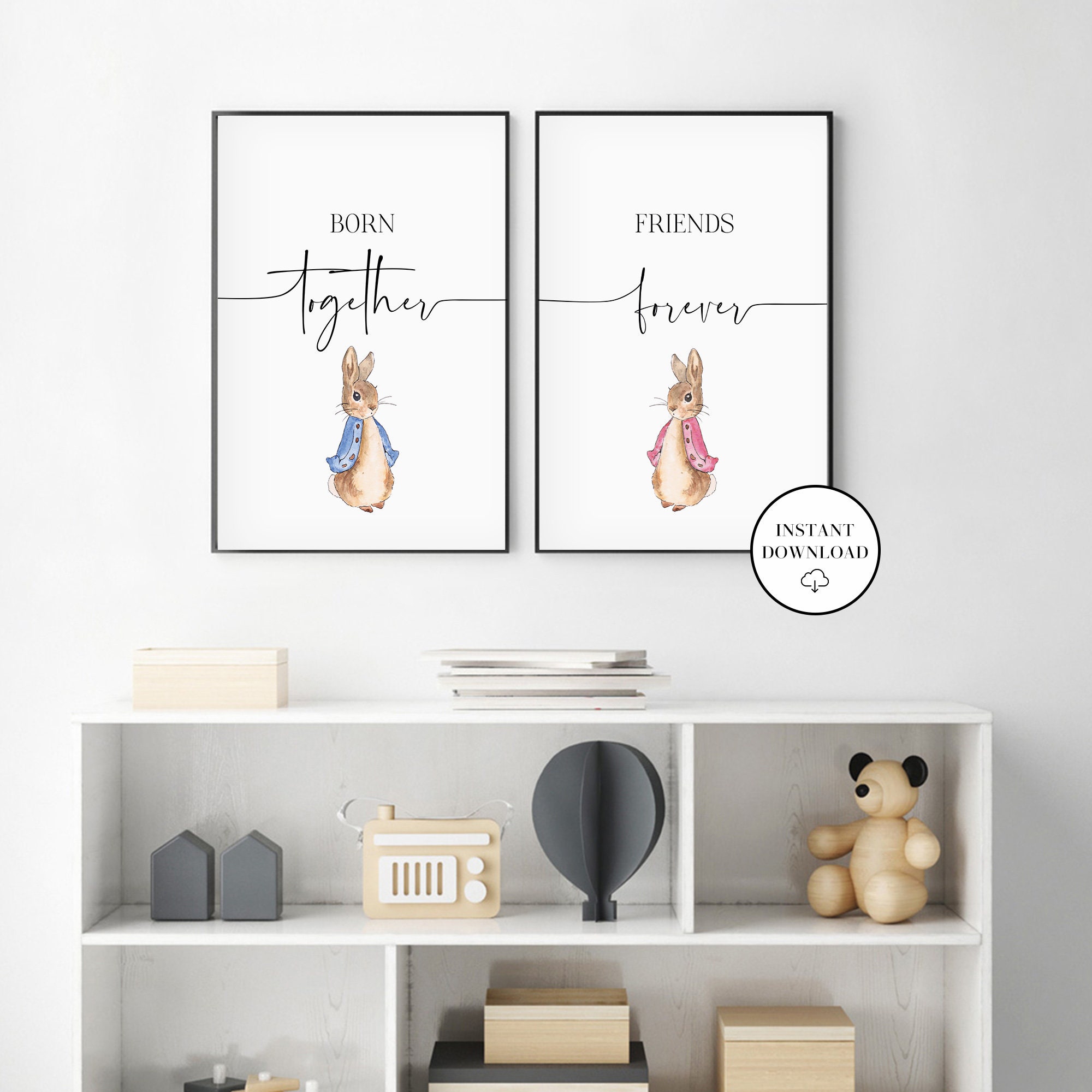 Twins Nursery Wall Art Twins Wall Art Twin Boy Decor Twins Etsy
