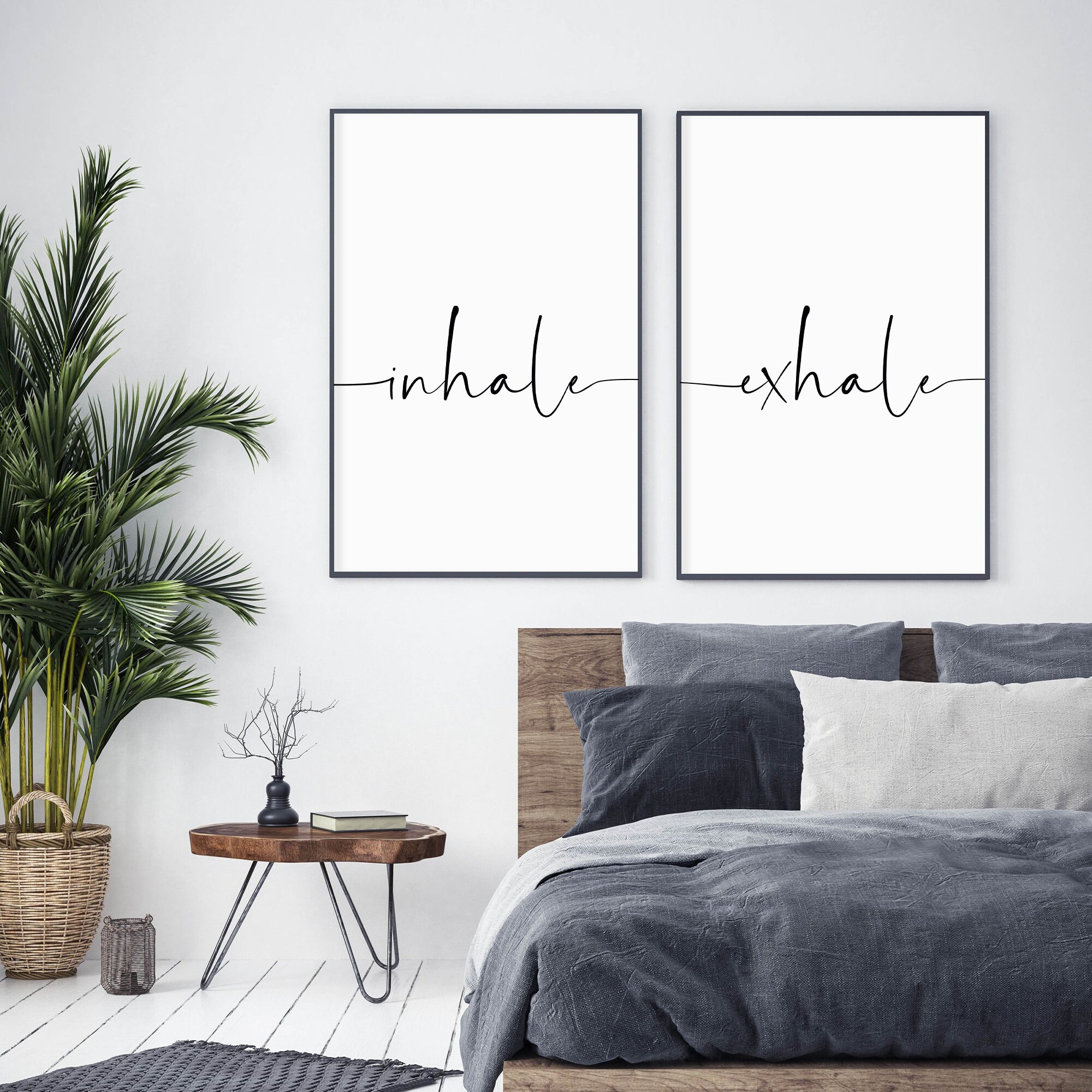 Inhale Exhale Print 2 Pieces wall Art Inhale Exhale Poster Etsy
