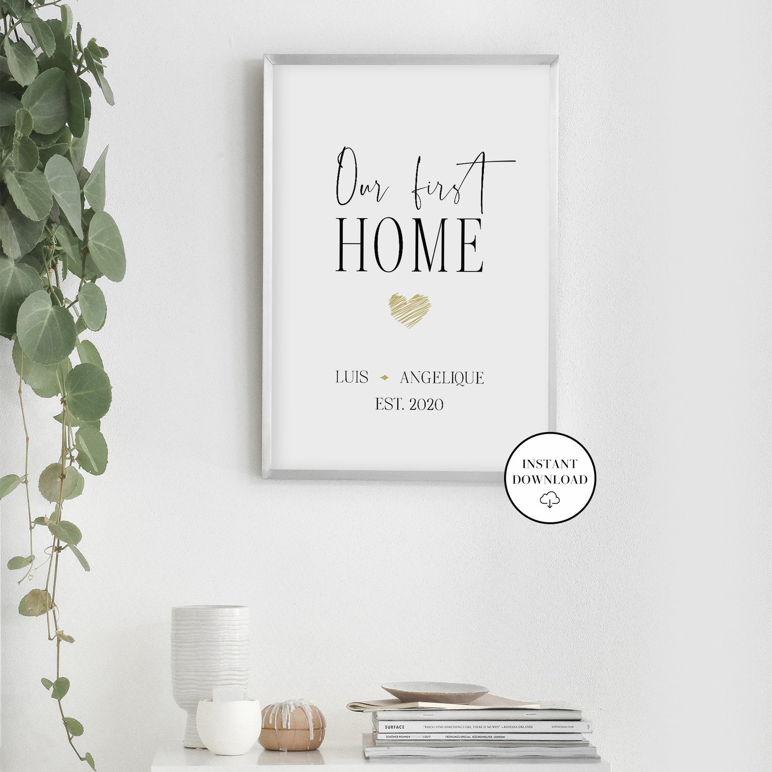 Personalisiert unser erster Wohndruck mit Ihren Namen und | Etsy