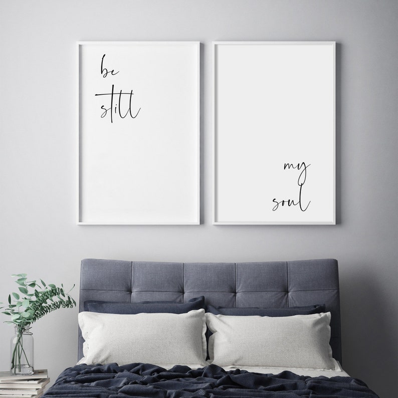 Be Still My Soul Print 2 Pieces wall Art Above Bed Art | Etsy