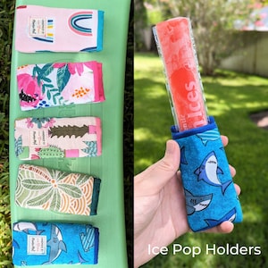 Ice Pop Holders, Kid Popsicle Sleeves, Summertime kids gift, Otter Pop Sleeves, Kids Summer Party Favors, Popsicle Holders, Ice Pop Sleeves