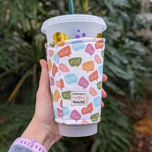 Trendy Mom Drink Cozy, Iced Coffee Sleeve, Coffee Cozie, Iced Coffee Cozy, Cozy for Coffee, Gift for Coffee Lover, Mothers Day Gift for mom