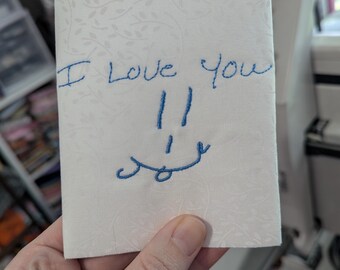 Personal Note Custom Digitizing - Image Digitizing - Keepsake Digitizing - Wedding Dress Keepsake Digitizing - Handwriting Custom Digitizing