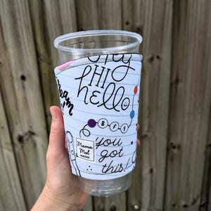 Notebook Paper Drink Cozy, Back to School Teacher Coffee Sleeve, Teacher Appreciation gift, School Supplies Iced Coffee Sleeve, Coffee Gift