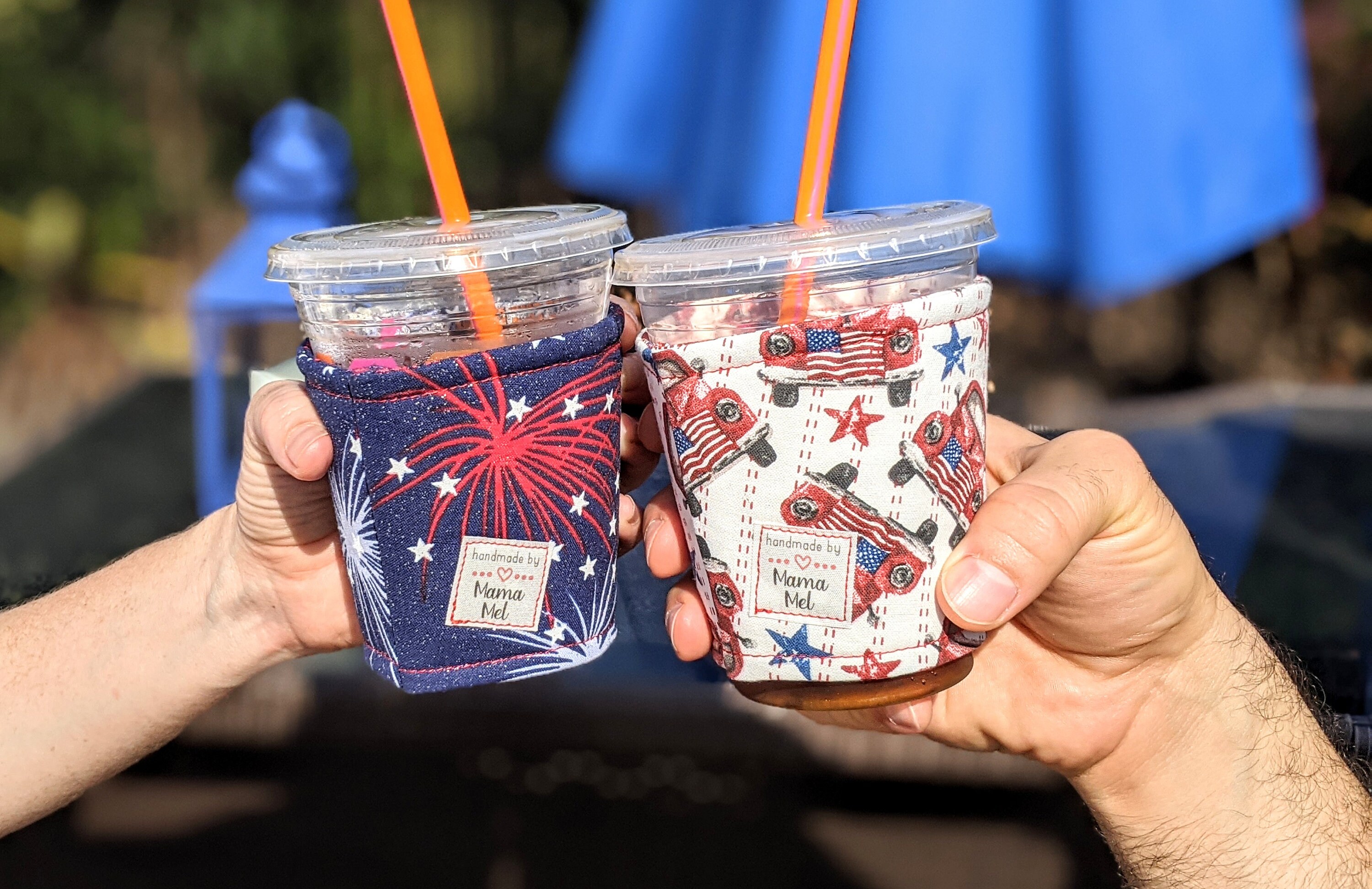 Iced Coffee Sleeve 'patriotic' Iced Coffee Cozy Etsy