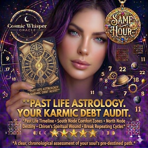 SAME HOUR Past Life Astrology Karmic Debt Audit, North Node Destiny, Spiritual Blockages Report