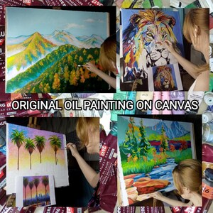 Zion Painting National Park Utah Original Oil Art Mountains Zion Canyon Virgin River Canvas Art Personalised Gifts by ArtElenaBerezina