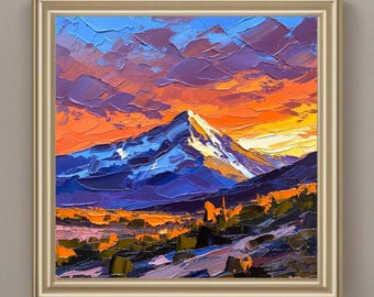 Colorado Rocky Mountains Original Oil Painting Pine Tree Impasto