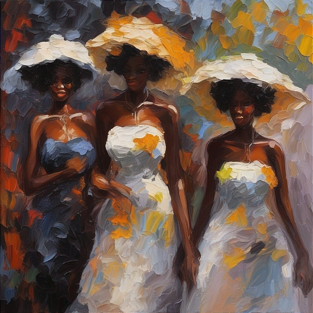 African American Women Original Oil Painting Black Woman Wall Art ...