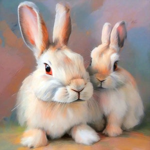 Rabbit Painting Bunny Original Art Hare Oil Painting Animal Wall Art Cute Bunny Artwork Gift Painting Rabbit Wall Art Canvas Custom