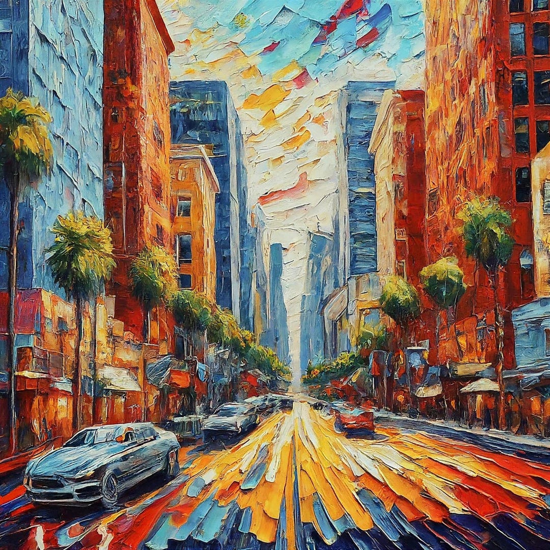 Los Angeles Painting California Birch Original Art Los Angeles ...