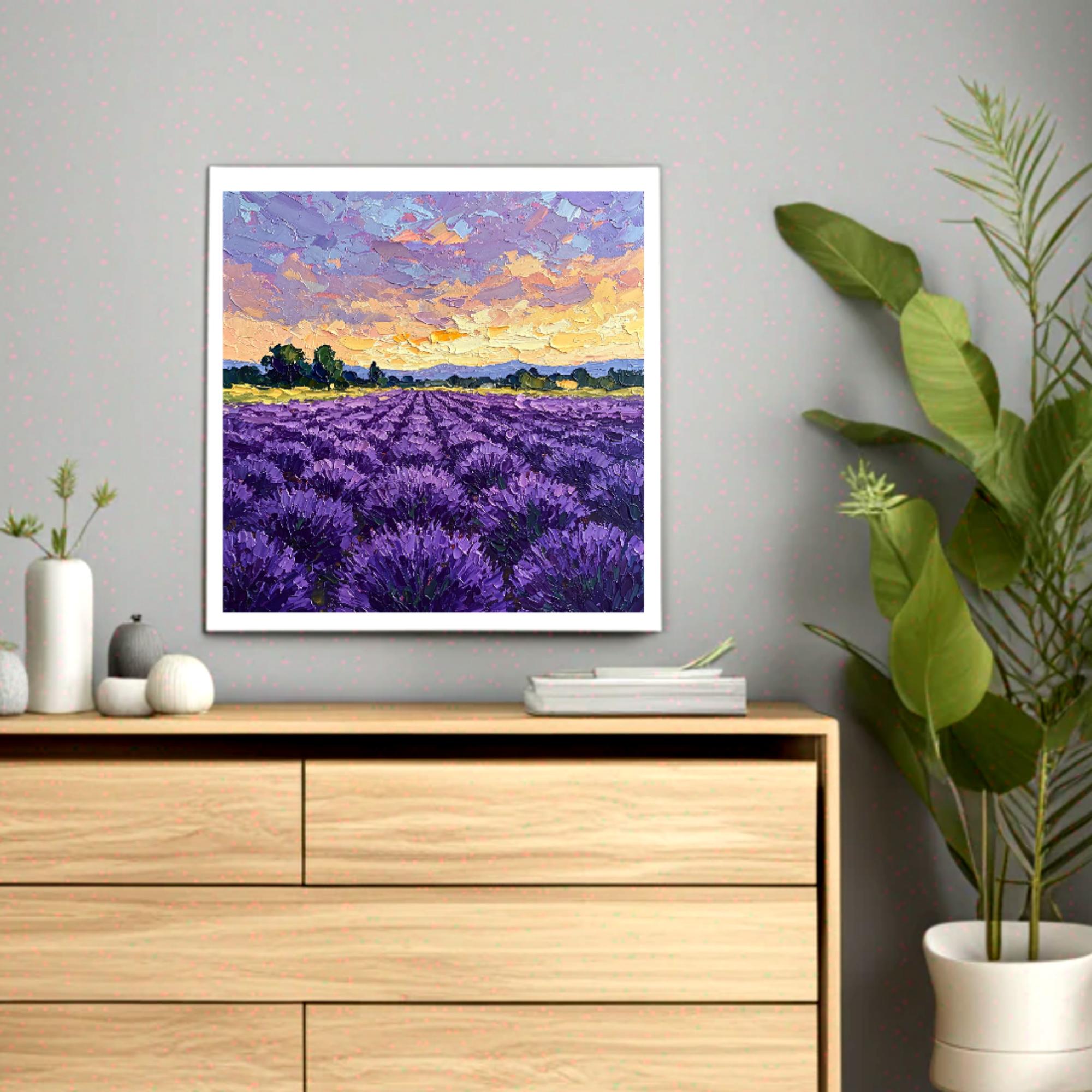 Tuscany Lavender Field Original Oil Painting Impasto Art Canvas by ...