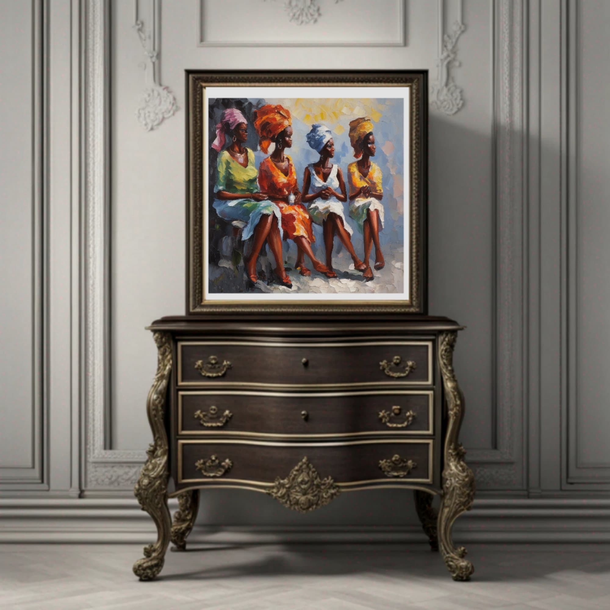 African American Women Oil Painting Original Black Woman Wall Art ...
