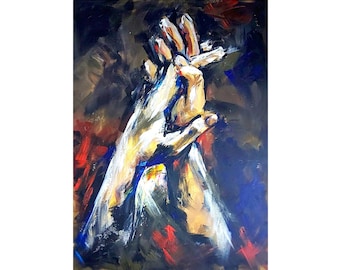 Romantisches Paar Gemälde Original Öl Kunst Liebende Familie Kunstwerk von ArtElenaBerezina