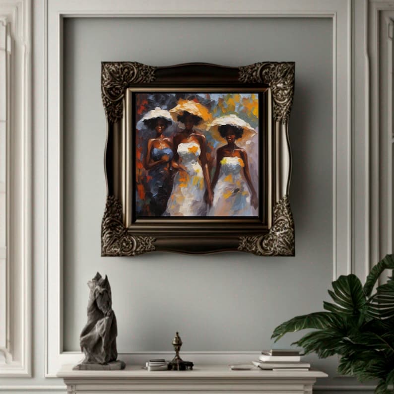 African American Women Original Oil Painting Black Woman Wall Art ...