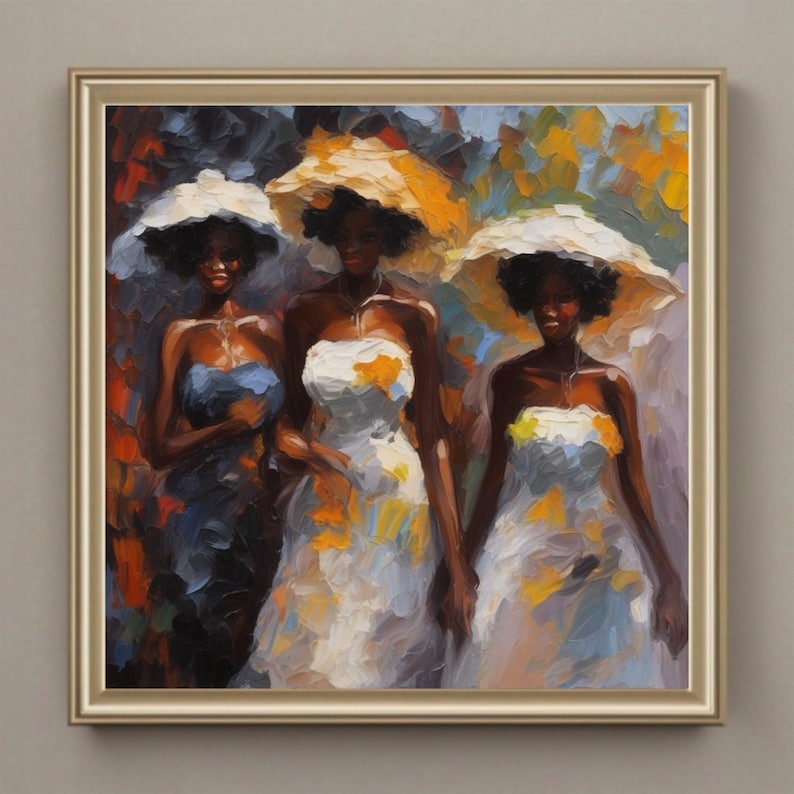African American Women Original Oil Painting Black Woman Wall Art ...