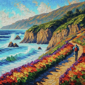 Ireland Painting Irish Original Art Landscape Artwork Seascape Wall Art Sky Painting Custom Gift Painting