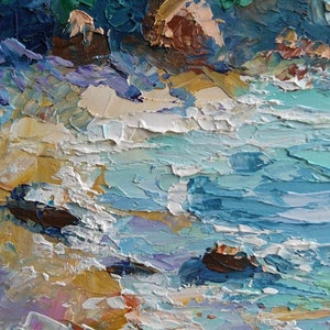 Oahu Hawaii Painting Palm Trees Original Art Seascape Impasto Oil Painting Oahu Wall Art 6 x 8 inches Gift Painting