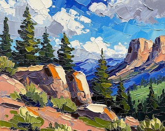 Zion National Park Original Oil Painting Utah Mountain Landscape Art Impasto Cardboard Custom