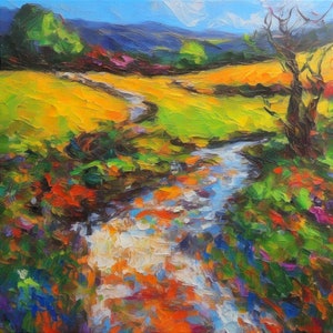 Ireland Painting Irish Original Art Landscape Artwork Countryside Wall Art Ireland Artwork Custom Impasto Oil Art Gift by ArtElenaBerezina