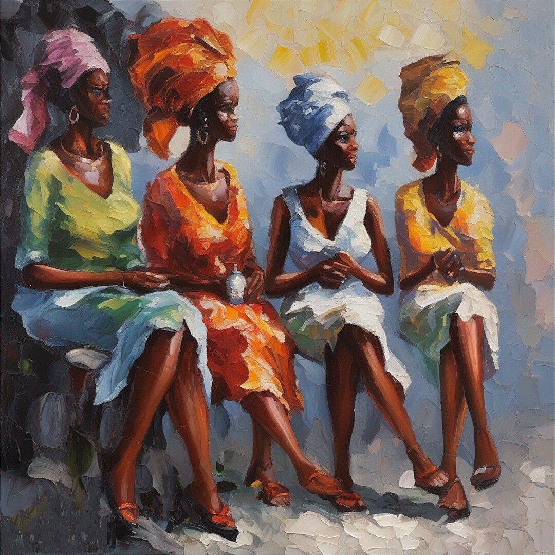 African American Women Oil Painting Original Black Woman Wall Art ...