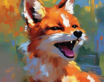 Rotfuchs Original Ölgemälde Impasto Woodland Wildlife Art von ArtElenaBerezina