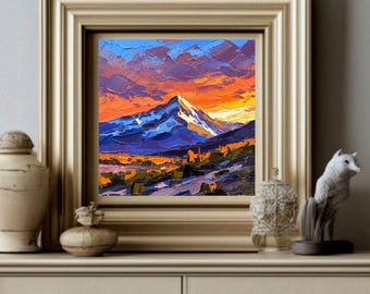 Colorado Rocky Mountains Original Oil Painting Pine Tree Impasto