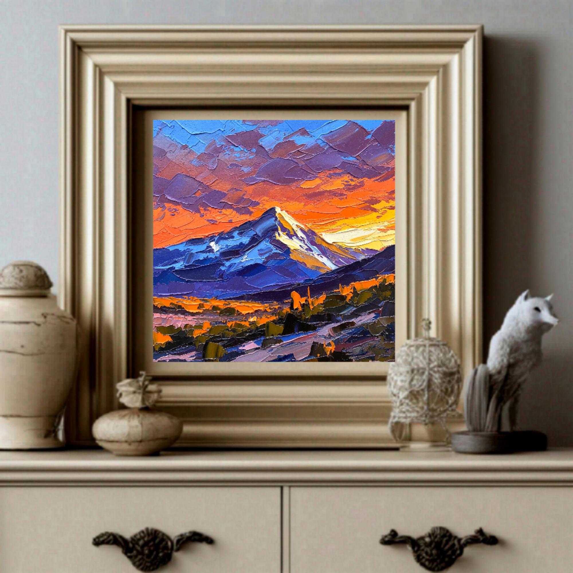 Colorado Rocky Mountains Original Oil Painting Pine Tree Impasto