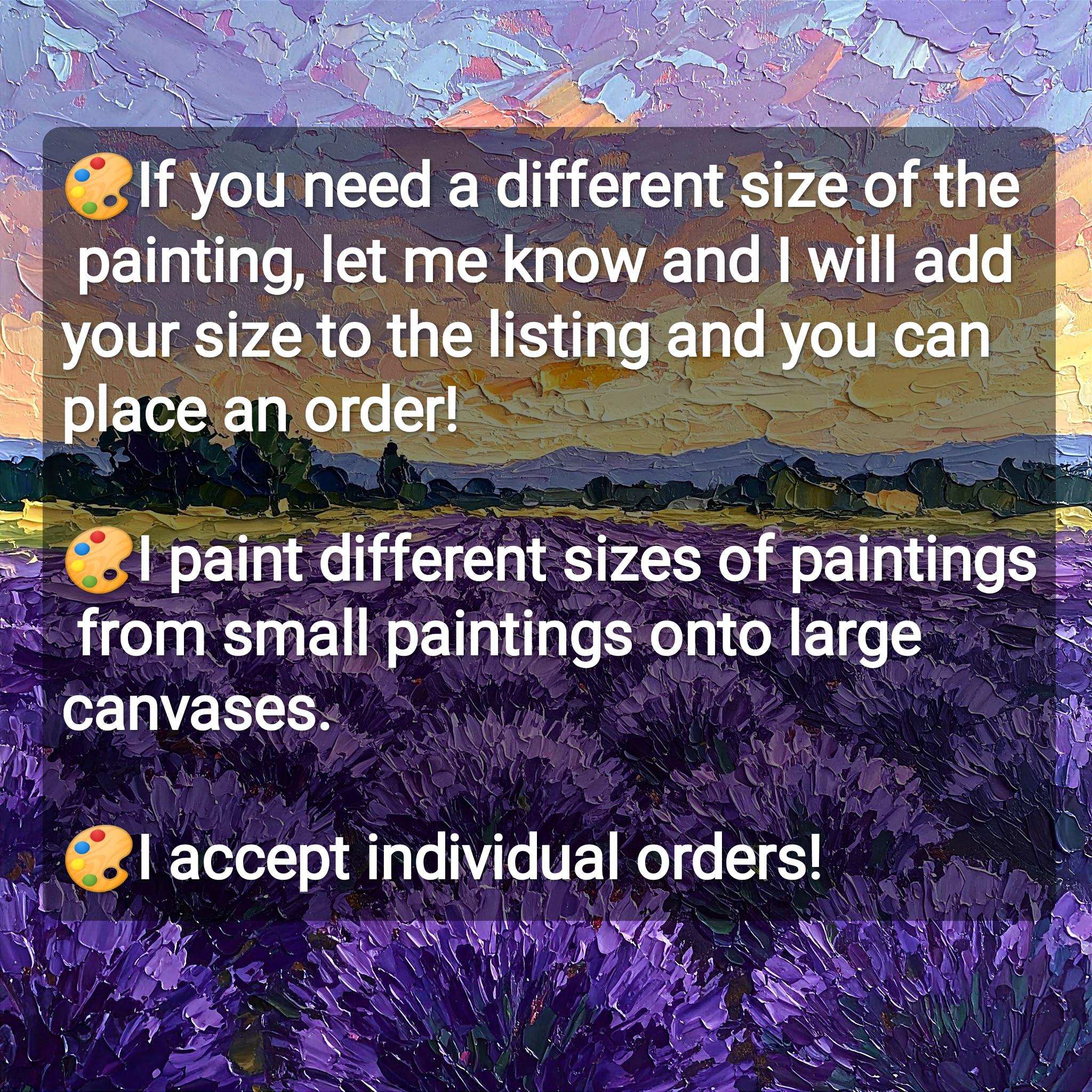 Tuscany Lavender Field Original Oil Painting Impasto Art Canvas by ...