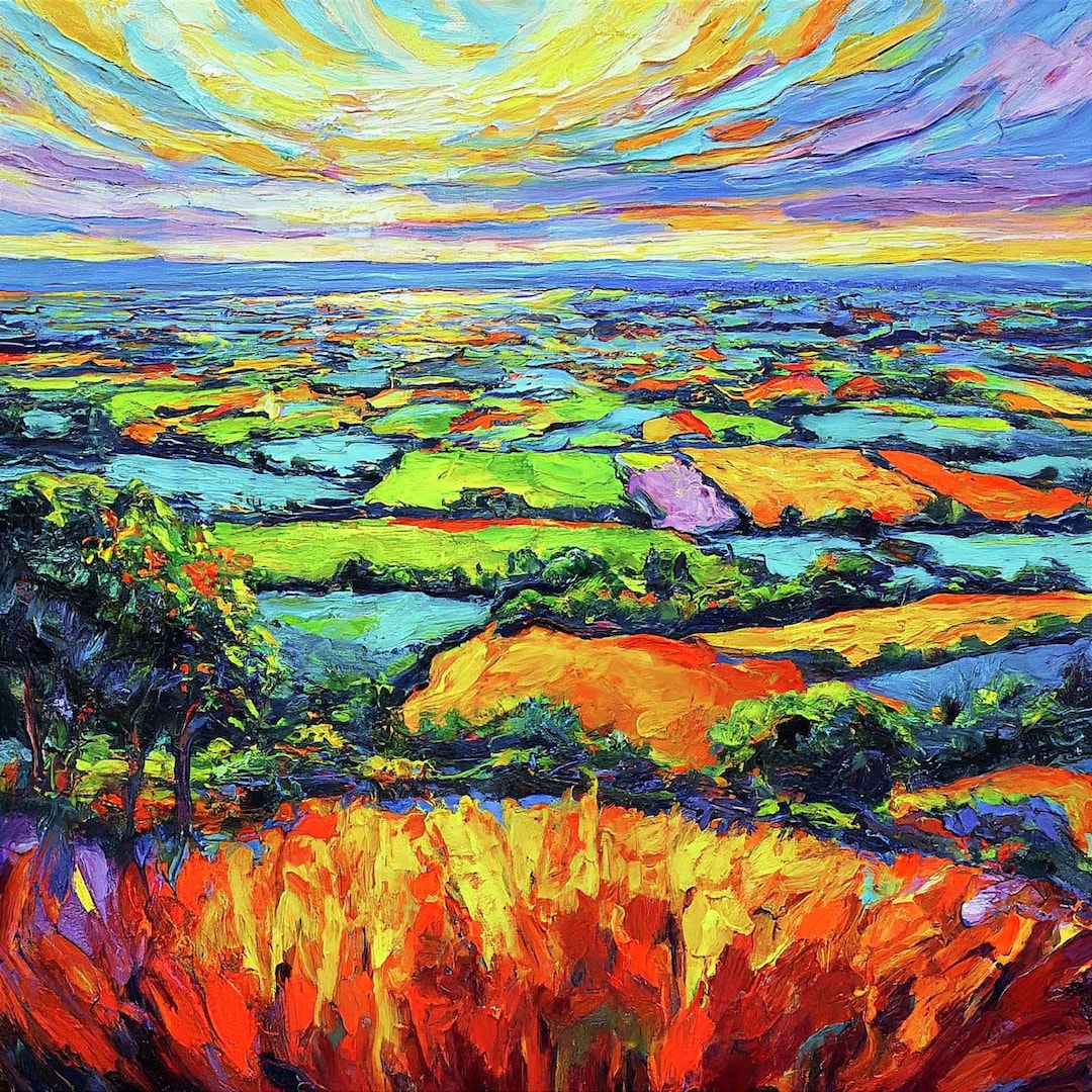 Irish Landscape Painting Original Oil Impasto Palette Knife Seascape ...