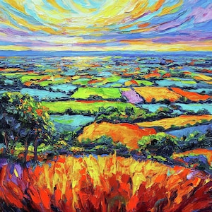 Ireland Painting Irish Original Art Landscape Artwork Seascape Wall Art Sky Painting Custom Gift Painting by ArtElenaBerezina