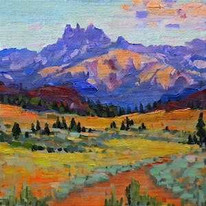 Colorado Rocky Mountains Malerei, Impasto Ölgemälde, Wandern Wandkunst