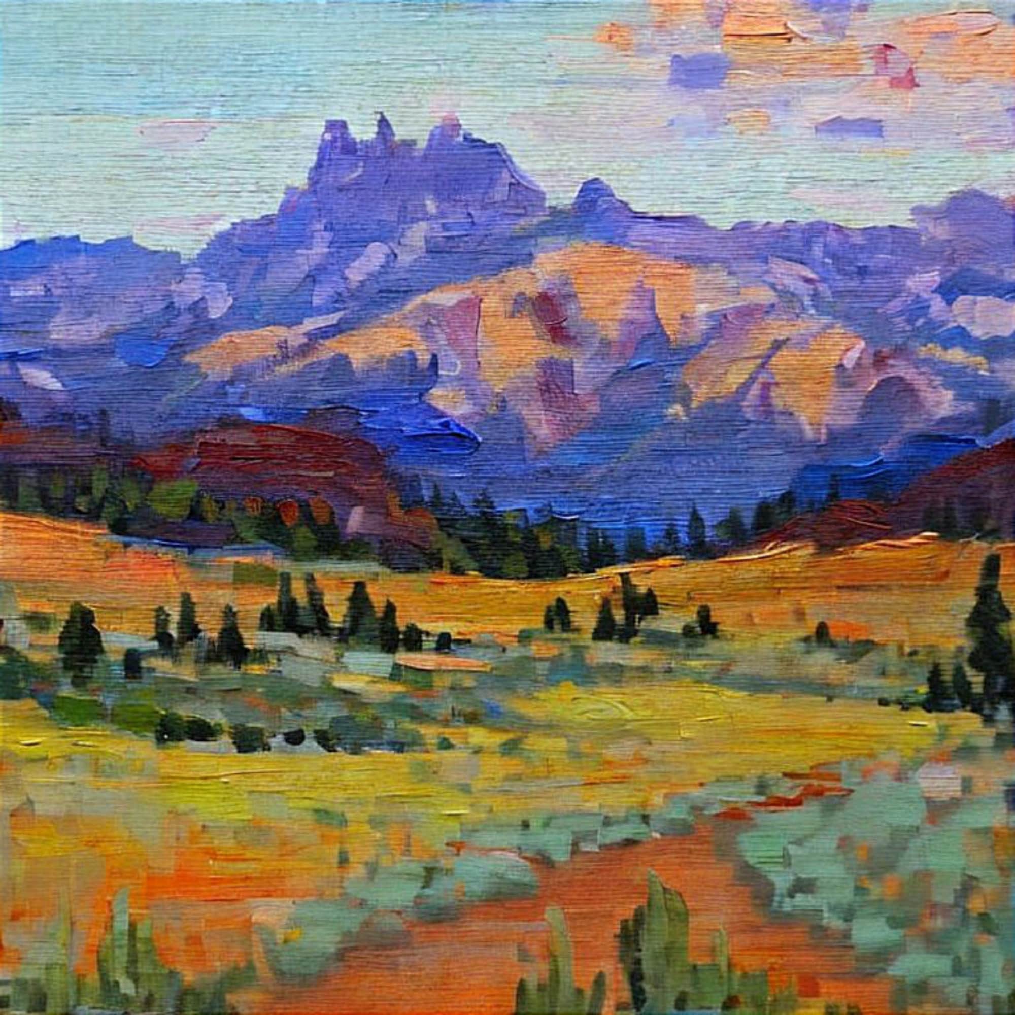 Colorado Rocky Mountains Painting, Impasto Oil Painting, Hiking Wall Art
