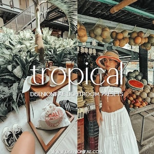 5 TROPICAL Lightroom Presets for Mobile and Desktop, Bali , Moody Green, Travel Blogger, Instagram, VSCO, Beach, Nature, Outdoor