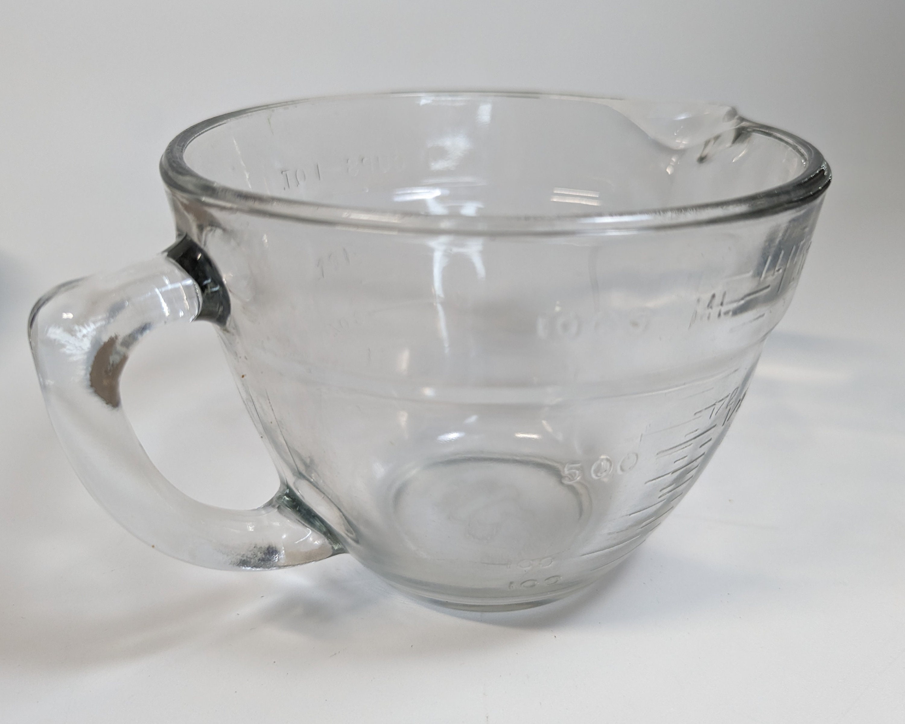 The Pampered Chef 4 Cup Liquid Measuring Cup Glass Batter Bowl Vintage With  Hen Logo 