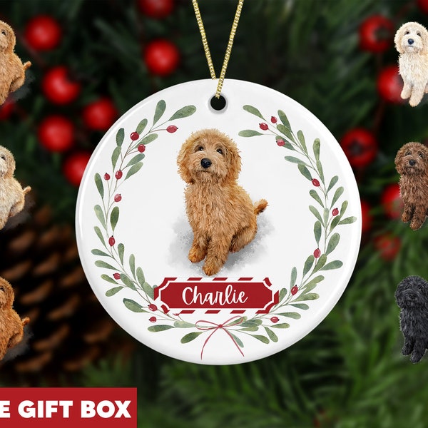 Doodle Christmas Ornament, Custom Personalized Golden Doodle Ornament Gift, Golden Doodle Gifts for Owner