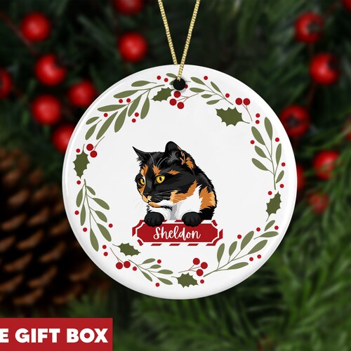 Tortoiseshell Cat Ornament Personalized Cat Memorial Gift Etsy