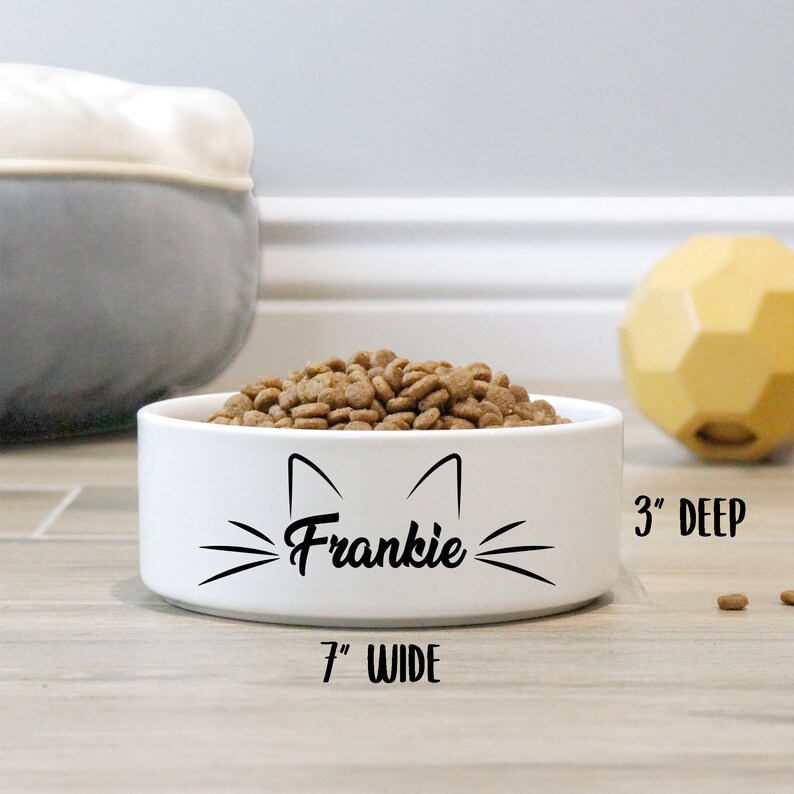 Personalized Cat Bowl Cat Food Bowl Custom Cat Bowl Cat Etsy