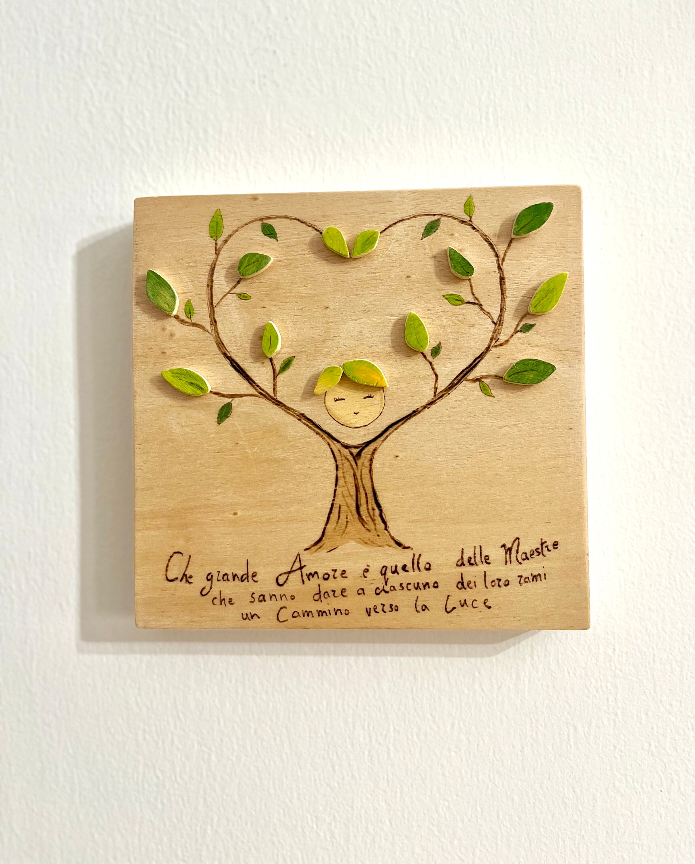 Portacandele Cuore Legno Per Maestra - Regalo Fine Anno O Natale - Foto 5