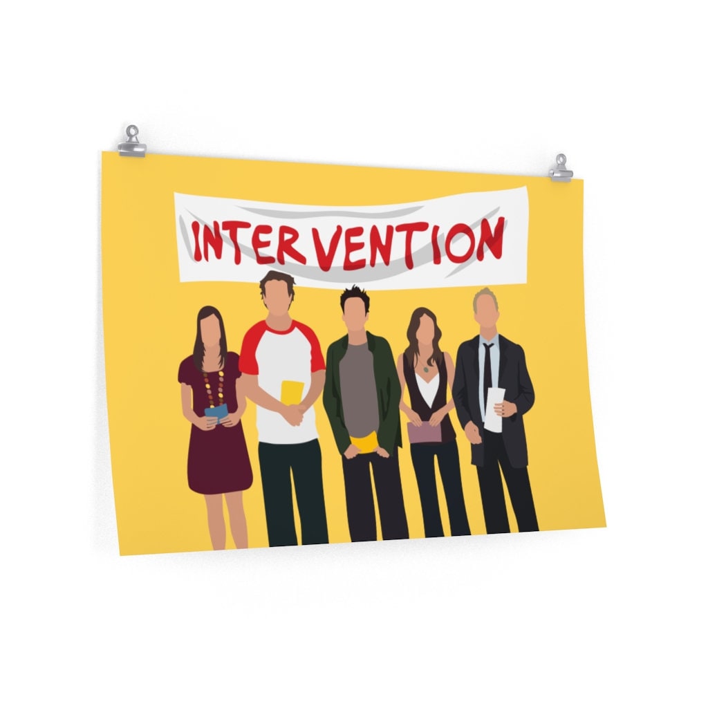 How I Met Your Mother Digital Poster Print, HIMYM Wall Art, HIMYM Intervention Illustration, Ted