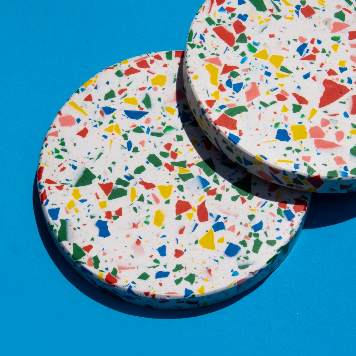 Rainbow Terrazzo Coasters set de 2 Etsy