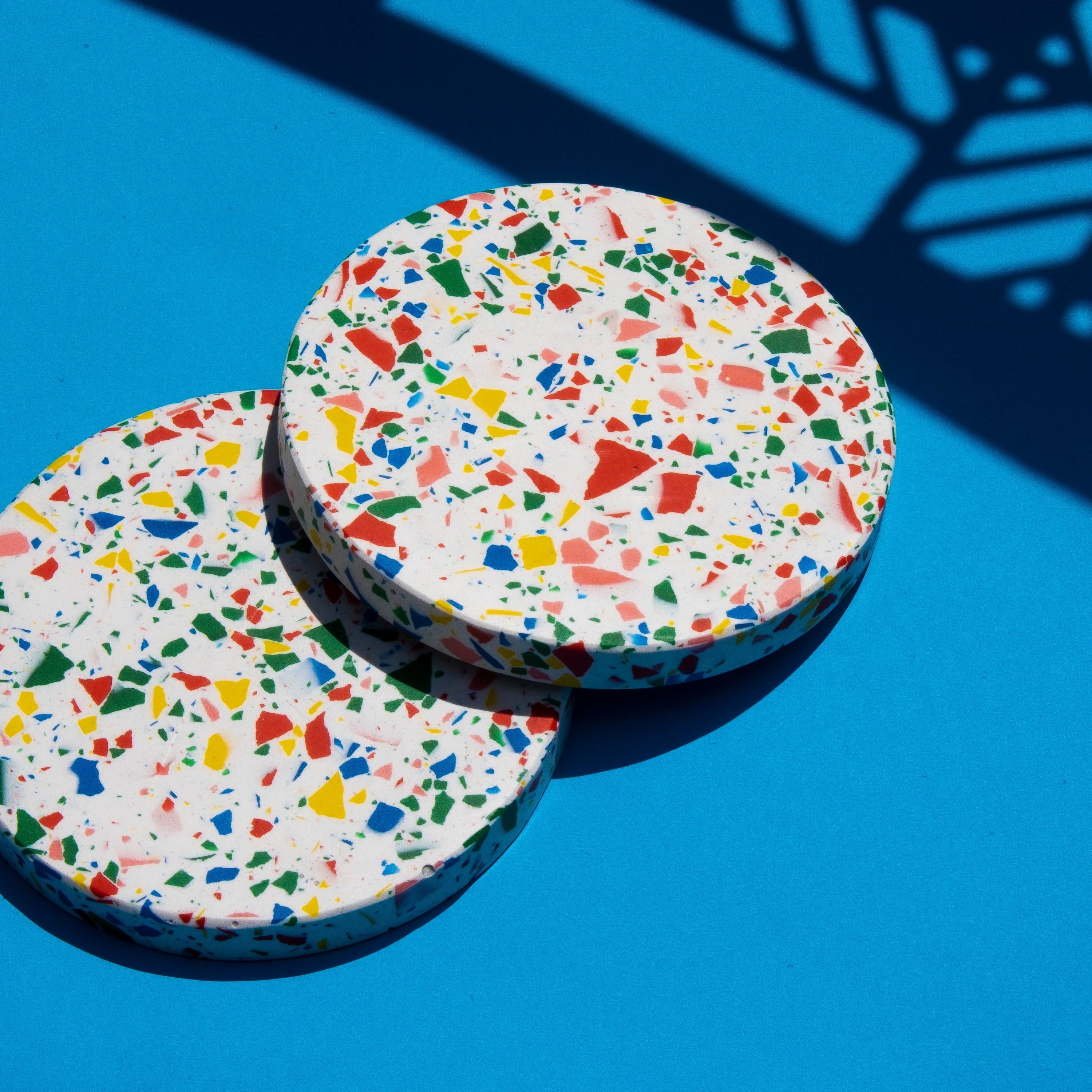 Rainbow Terrazzo Coasters set de 2 Etsy