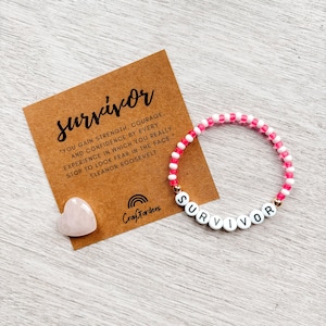 Survivor Bracelet, Breast Cancer Awareness Bracelet, Breast Cancer Survivor Bracelet, Breast Cancer Awareness Month, Breast Cancer Survivor